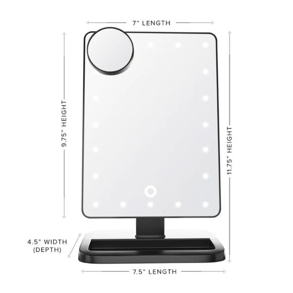 Impressions Touch XL Dimmable LED Makeup Mirror w/ Bluetooth Speaker - Picture 7 of 10